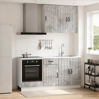 Keukenblok LUCCA 5 st Betongrijs Bewerkt hout 1