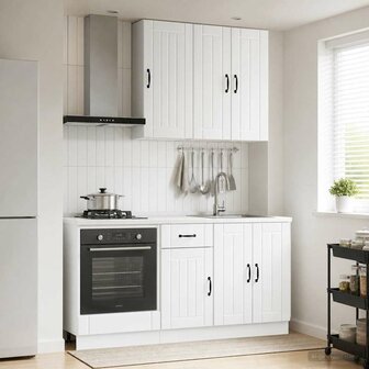 Keukenblok LUCCA 5 st Hoogglans Wit Bewerkt hout 1
