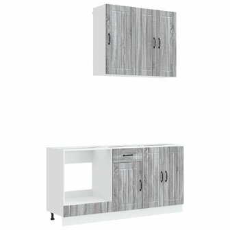 Keukenblok LUCCA 5 st Grijs Sonoma Bewerkt hout 2