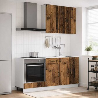 Keukenblok LUCCA 5 st Oud hout Bewerkt hout 1