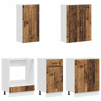 Keukenblok LUCCA 5 st Oud hout Bewerkt hout 3
