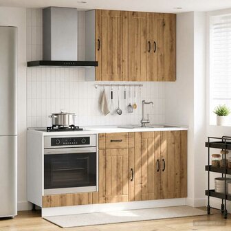Keukenblok LUCCA 5 st Artisanaal eiken Bewerkt hout 1