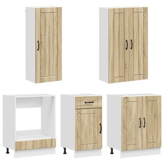 Keukenblok LUCCA 5 st Sonoma Eiken Bewerkt hout 3