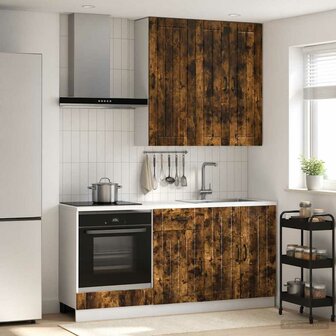Keukenblok LUCCA 5 st Gerookt eiken Bewerkt hout 1