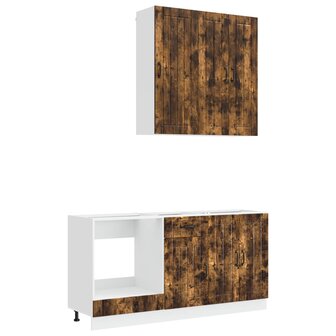 Keukenblok LUCCA 5 st Gerookt eiken Bewerkt hout 2