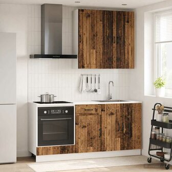 Keukenblok LUCCA 5 st Oud hout Bewerkt hout 1