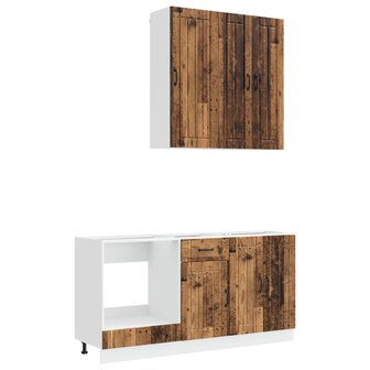 Keukenblok LUCCA 5 st Oud hout Bewerkt hout 2