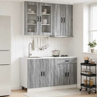 Keukenblok PORTO 4 st Grijs Sonoma Bewerkt hout 1
