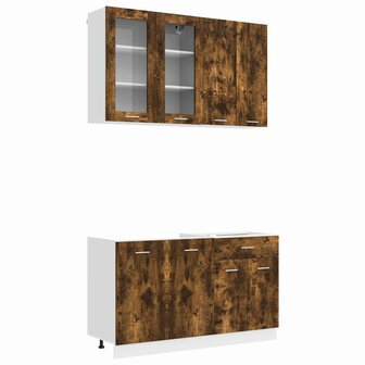 Keukenblok LYON 4 st Gerookt eiken Bewerkt hout 2
