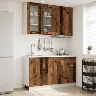 Keukenblok LYON 4 st Oud hout Bewerkt hout 1