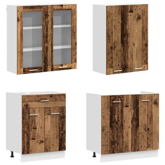 Keukenblok LYON 4 st Oud hout Bewerkt hout 3