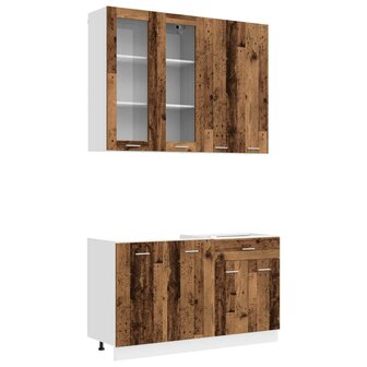 Keukenblok LYON 4 st Oud hout Bewerkt hout 2