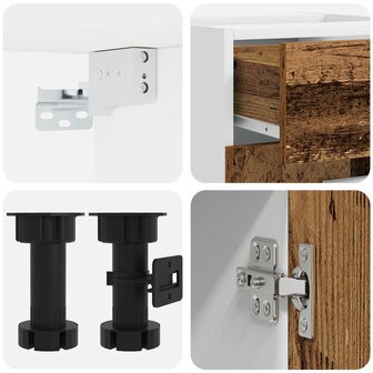 Keukenblok LYON 4 st Oud hout Bewerkt hout 4