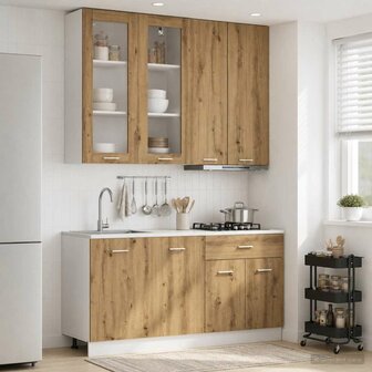 Keukenblok LYON 4 st Artisanaal eiken Bewerkt hout 1