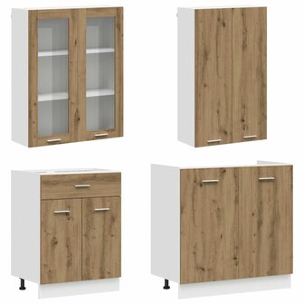 Keukenblok LYON 4 st Artisanaal eiken Bewerkt hout 3