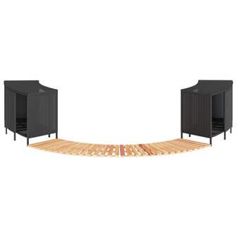 Hottub-ombouw poly rattan en massief acaciahout zwart 1