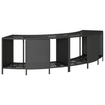 Hottub-ombouw poly rattan en massief acaciahout zwart 4