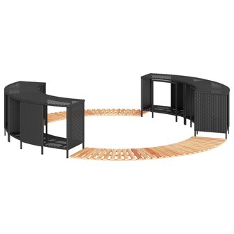 Hottub-ombouw poly rattan en massief acaciahout zwart 1