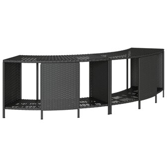 Hottub-ombouw poly rattan en massief acaciahout zwart 4