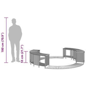 Hottub-ombouw poly rattan en massief acaciahout zwart 9