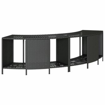 Hottub-ombouw poly rattan en massief acaciahout zwart 4