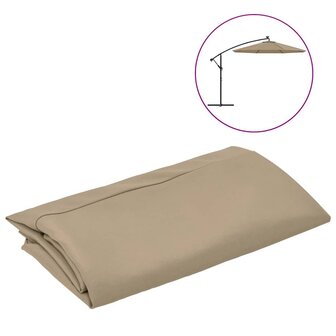 Vervangingsdoek voor tuinparasol taupe 350 cm 2