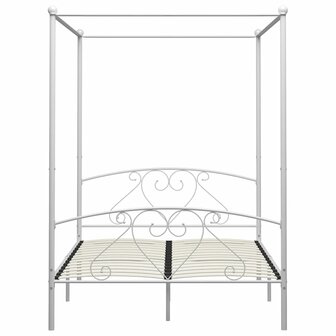 Hemelbedframe metaal wit 160x200 cm  3
