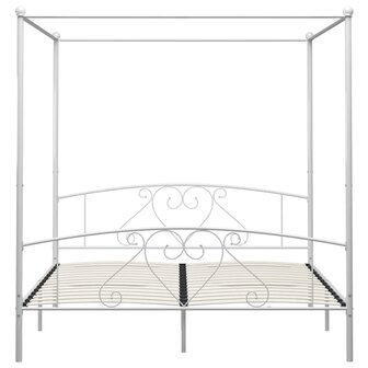 Hemelbedframe metaal wit 200x200 cm  3