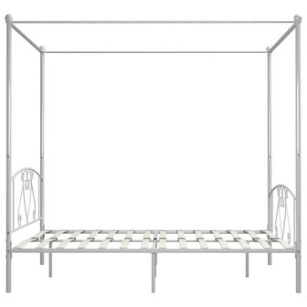 Hemelbedframe metaal wit 200x200 cm  4