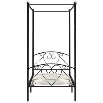 Hemelbedframe metaal zwart 90x200 cm  3
