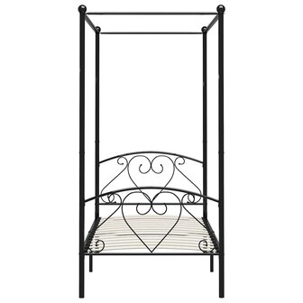 Hemelbedframe metaal zwart 100x200 cm  3