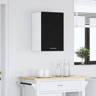 Hangkast zwart eikenkleurig 40x31x60 cm bewerkt hout 3