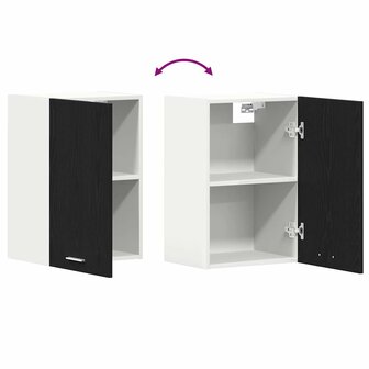 Hangkast zwart eikenkleurig 40x31x60 cm bewerkt hout 9