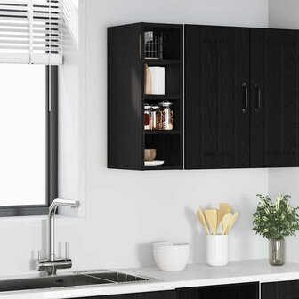 Hangkast Zwart eiken 20 x 29,5 x 60 cm Bewerkt hout 1