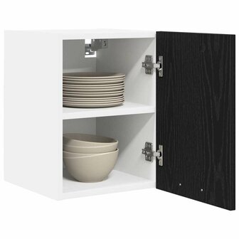 Hangkast Zwarte Eik en Wit 30 x 31 x 40 cm Bewerkt hout 3
