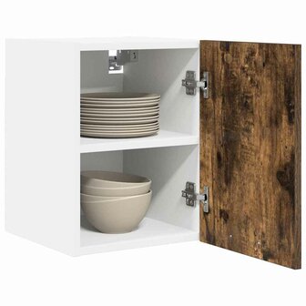 Hangkast Gerookte Eik en Wit 30 x 31 x 40 cm Bewerkt hout 3