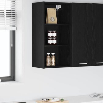 Hangkast Zwart Eiken 40 x 29,5 x 80 cm Bewerkt hout 1