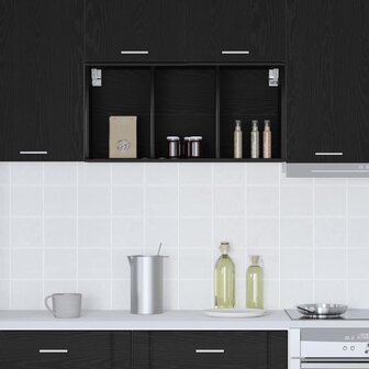 Hangkast Zwart Eiken 40 x 29,5 x 80 cm Bewerkt hout 4