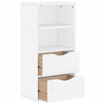 Bijzetkast met lades ODDA 40x24x79 cm massief grenenhout wit 5