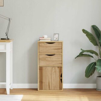 Bijzetkast met lades ODDA 40x24x79 cm massief grenenhout 3