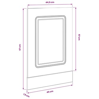 Vaatwasserpaneel Kalmar Zwart Eiken 45 x 1,5 x 57 cm 9