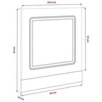 Vaatwasserpaneel Kalmar Zwart Eiken 60 x 1,5 x 57 cm 9