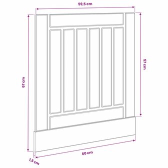 Vaatwasserpaneel LUCCA Zwart eiken 60 x 1,5 x 57 cm 9