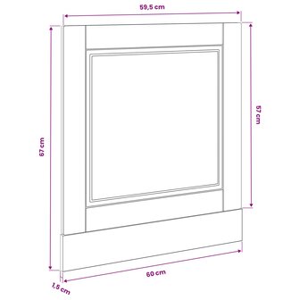 Vaatwasserpaneel PORTO Zwart Eiken 60 x 1,5 x 57 cm 9
