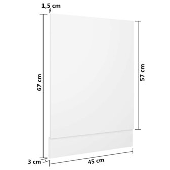 Vaatwasserpaneel Lyon 45x3x67 cm bewerkt hout wit 6