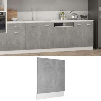 Vaatwasserpaneel Lyon 59,5x3x67 cm bewerkt hout betongrijs 1