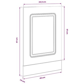 Vaatwasserpaneel Kalmar 45x1,5x57 cm bewerkt hout wit 8