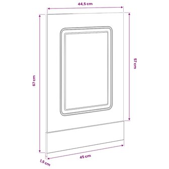 Vaatwasserpaneel Kalmar 45x1,5x57 cm bewerkt hout bruin eikenkleur 8