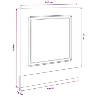 Vaatwasserpaneel Kalmar 60x1,5x57 cm bewerkt hout wit 8