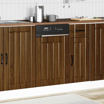 Vaatwasserpaneel Lucca bewerkt hout bruin eikenkleur 3